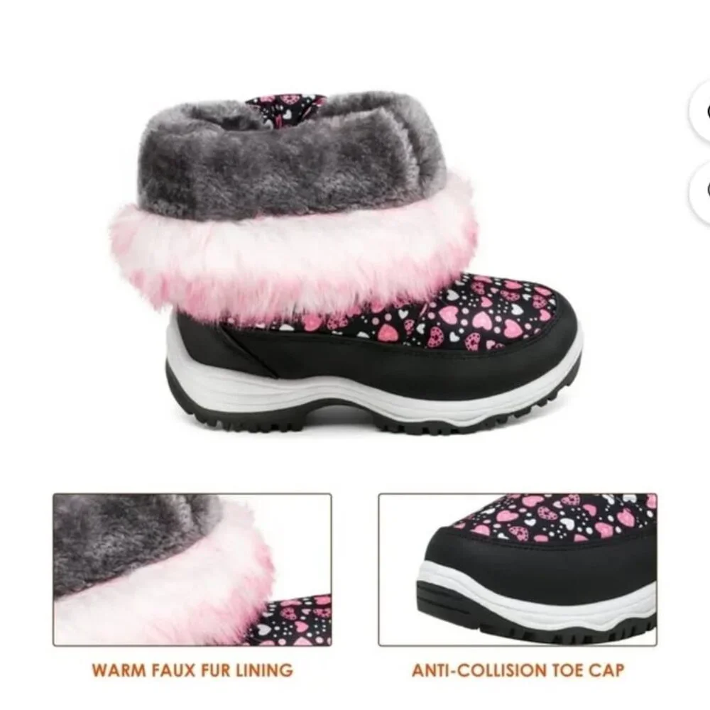 (US 10) Dream Pairs Girls Mid Calf Slip Resistant Faux Fur Lined Knee High Winer - Picture 3 of 8